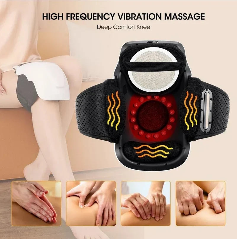 Electric Knee Massager with Heat & Vibration – Rechargeable Wrap