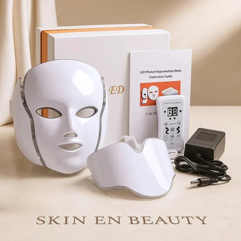 LED Photon Rejuvenation Face & Neck Mask – At-Home Skincare Light Therapy Device